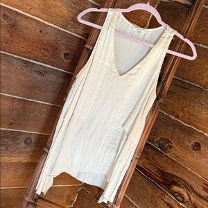 rag & bone Cream V-Neck Sleeveless Tunic Tank